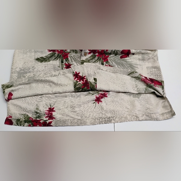 Havana Jack's Cafe Tropical Shirt Men's Sz XL Grey/Burgundy Button Down SILK - Picture 6 of 9